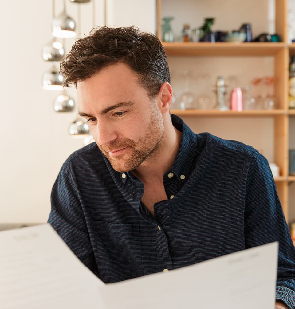 Man looking at documents